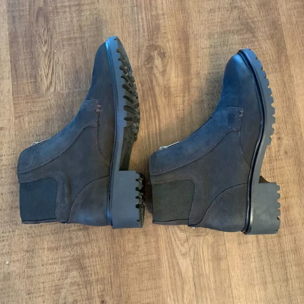 Cobb Hill‎ Women's Nubuck Leather Center Zip Ankle Waterproof Boots Size 6